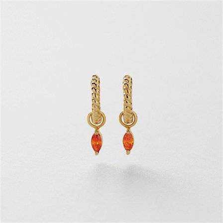 Orange Marquise Creolen - 18K VERGOLDETES STERLINGSILBER