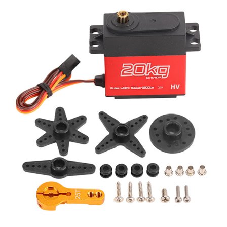 20 kg digitalt servo 270 graders høj torsion vandtæt fuldmetalservo med 25T metalservoarm til RC-bil
