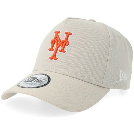 New Era - MLB Beige adjustable Keps - New York Mets Outline Script Stone A-frame Adjustable @ Hatstore