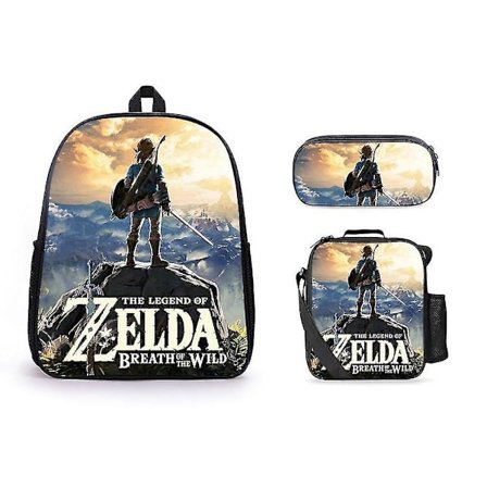 3stk/sett The Legend Of Zelda Skolesekk Skoleveske Anime Ryggsekk