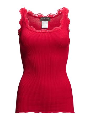 Silk Top W/ Lace T-shirts & Tops Sleeveless Rød Rosemunde*Betinget Tilbud