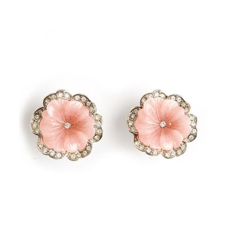 Kenneth Jay Lane Pre-owned, Pre-owned flower earrings Grijs, Dames, Maat:ONE Size