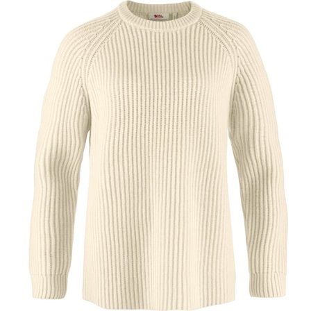 Fjällräven Women's Övik Rib Sweater in Chalk White | Size: Medium, Wool