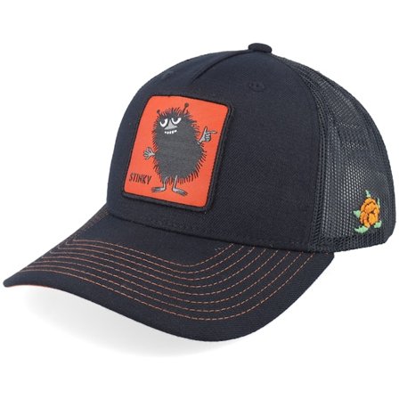 SQRTN - Orange trucker Czapka Z Daszkiem - Stinky Patch Black/Orange Trucker @ Hatstore