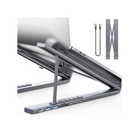 Usb C Laptop Dockningsstation Ställ Usb C Tabletthållare Docka Usb C Hub 7-i-1 med 4K Hdmi 2 Usb 3.1 Pd 100W Station YEMAESRE