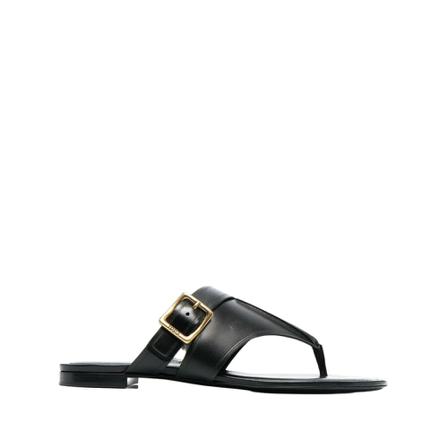 Tod's Sandal leather flip flops buckle , Zwart , Dames , Maat: 37 EU