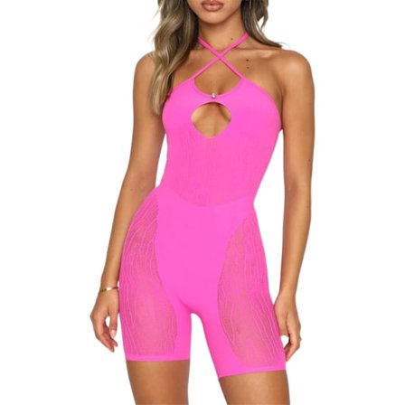 2025 Siste Modell Dame Sexy Cutout Bodycon Mini Kjole Kortermet Gjennomsiktig Trykk Ensfarget Kjole Utekveld Cocktailparty Clubwe