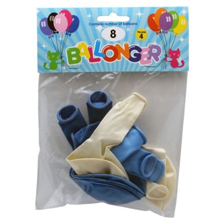 Balloner 30 cm Metallic Blå 8-pak