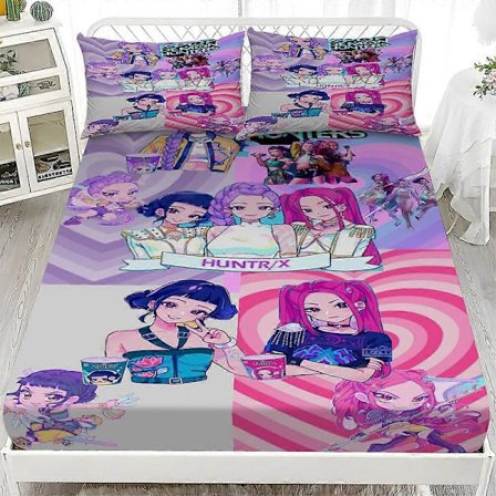 K-POP Demon Hunters Sengesæt Demon Hunters Lagensæt med To Pudebetræk wx0915101 wx0915101