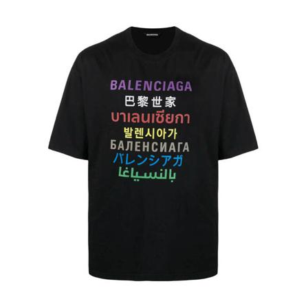 Balenciaga, Languages Medium Fit T-Shirt Czarny, Mężczyzna, Rozmiar: S