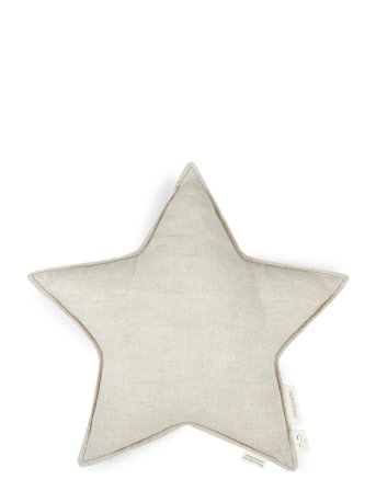 NOBODINOZ Lin Français Star Cushion 38X38 - Beige - 38X38X10CM