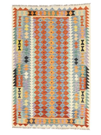 Liten Kelim Afghan Old Style Matta 125X190 Ull