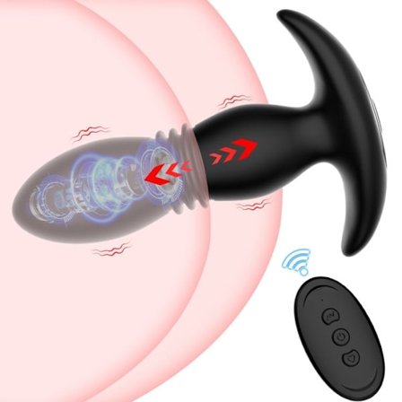 Massageapparat, vibrerande dildo för män, anal dildo, prostatamassagerare, vuxenleksaker, vibrator - Svart typ