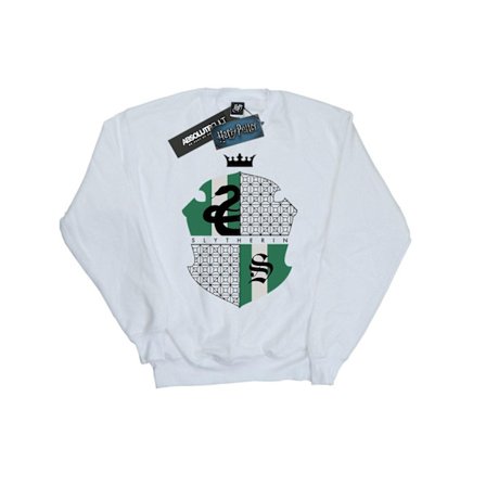 Harry Potter Dam/Kvinnor Slytherin Sköld Sweatshirt S Vit