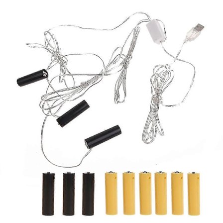 USB AA Batteri Eliminator for LED Lys Strømforsyning Juletrær Lys Strømforsyning Erstatter AA Batterier Spar Energi