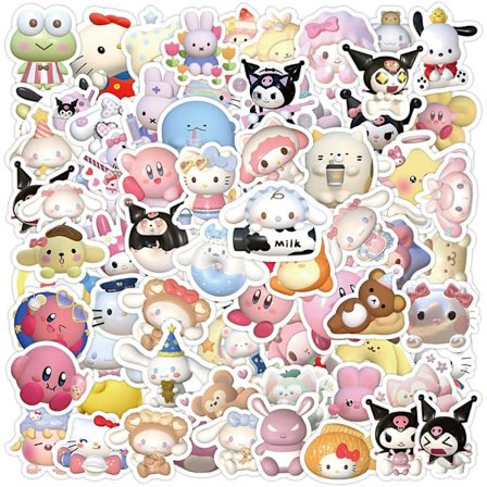 Sanrio 3D-klistermærker til Laptop, Biler, Telefon, Vandflaske, Kuffert, Guitar, Pad, Søde Anime Vinyl Klistermærker, Vandtætte, Scrapbooking 