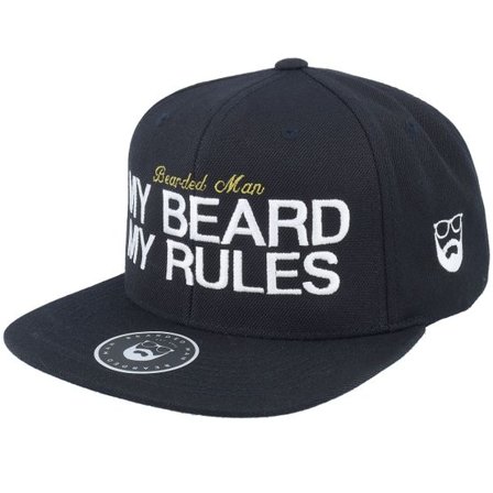 Bearded Man - Svart snapback Keps - My Beard My Rules Black Snapback @ Hatstore