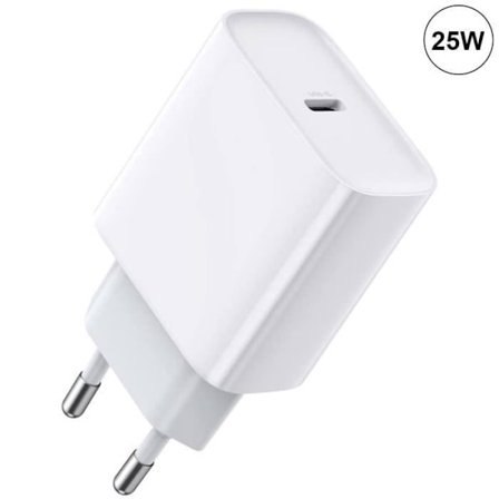 Laddare Adapter 25W - E.F.CONNECTION - OPPO A54 4G/5G - USB-C - Snabbladdning - Vit
