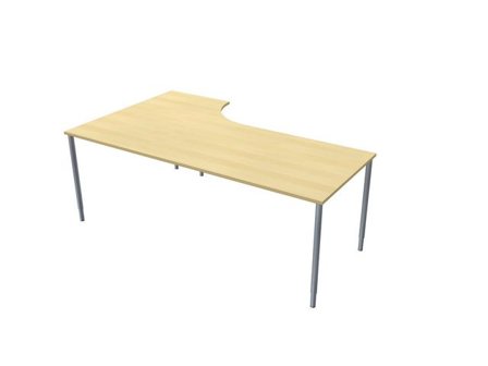 LANAB DESIGN Skrivbord Höger 200x120cm björklaminat/grå - Lyreco - Kontorsmöbler och inredning - Bord och hurtsar - Skrivbord - Fasta