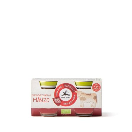 Omogeneizzato Manzo Baby Food Bio 4-6M+ 2x80g