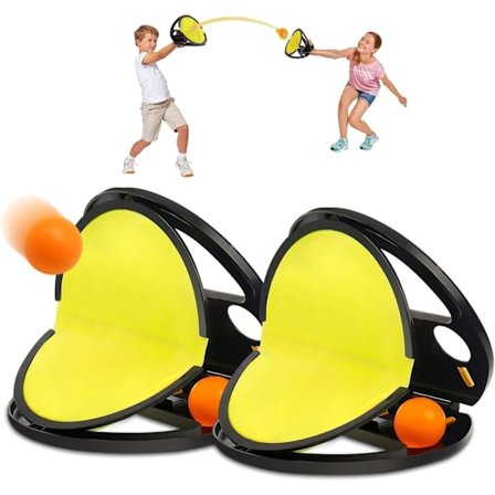 Kastespill, sprettballspill, kastesett, strandleker for utendørs lek (svart og gul)