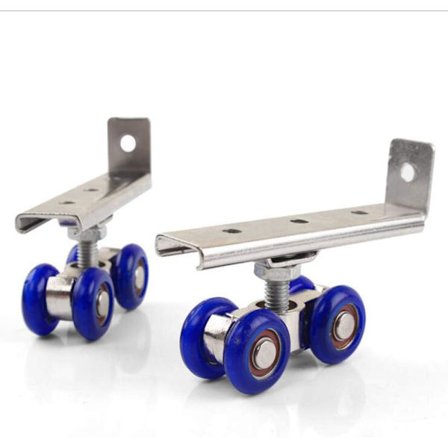 2 PSC Rustfritt Stål Hjul Hjul Tre Skyvedør Hjulspor Dusj