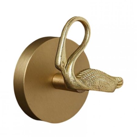 Messing punch-fri spikerfri krok kleskrok stil kreativ vegghengende krok etter gangdør lukking