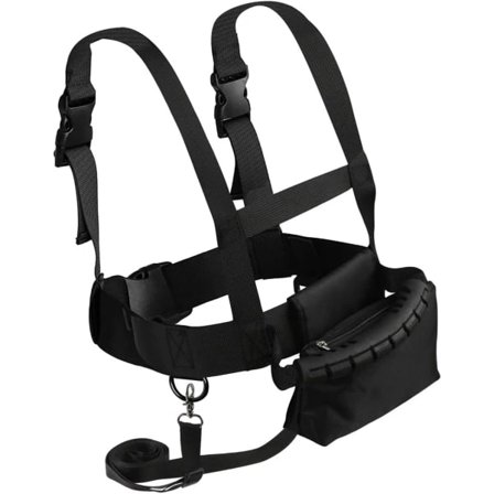 Barneseler for ski og snowboard - Svart, skisele med avtakbart tau og veske