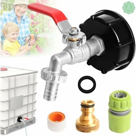 IBC Tank Adapter 1/2" IBC Kobling IBC Regnvann Samler Kran Messing Kran Tilkobling S60X6 Tank Kran 1000L Tank Adapter
