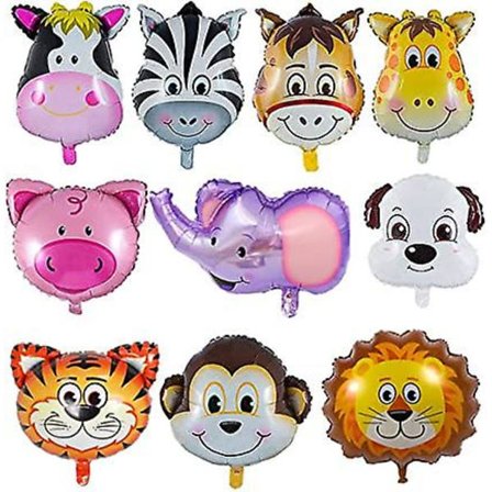Dyrehode Ballong Jumbo Ballonger, 10 stk Oppblåst Ballong Til Bursdagsfest Dekorasjon, Dyrehage Temafest Dekor