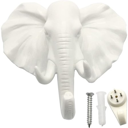 Praktisk elefanthuvudhängare för kläder/rockar/väskor/hattar, svart