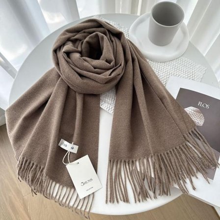 Enfärgad cashmere scarf sjal dam vinter exklusiv mångsidig 250g höst och vinter ny varm scarf
