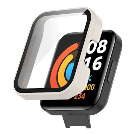 Xiaomi Redmi Watch 2 Lite protective cover with tempered glass screen protector - Ivory White