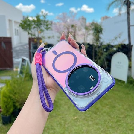 Xiaomi 15 Ultra - Dual-Färgad Klar Akryl Hybrid TPU MagSafe Mobilskal med Rem