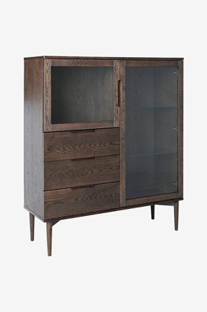 Nordic Furniture Group - Vitrineskab lav Karmöy - Brun - Skabe - Fra Homeroom