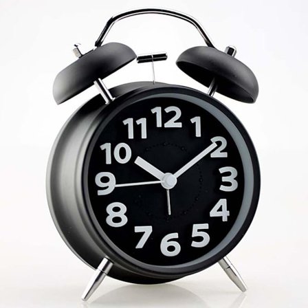 Dubbelklocka väckarklocka Retro stil Med nattlampa Höglarm F