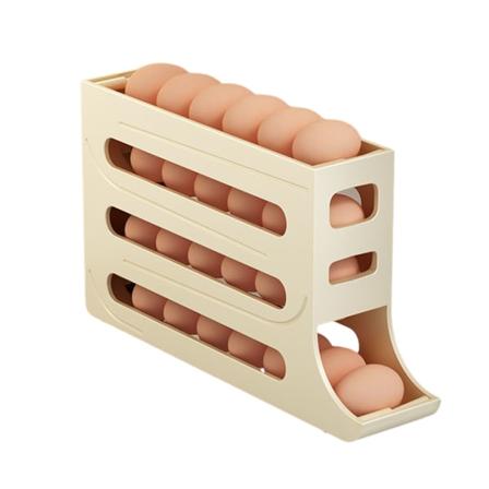 Automatisk skyveegg oppbevaringsboks med stor kapasitet bærbar eggbeholder for utendørs bruk Cream
