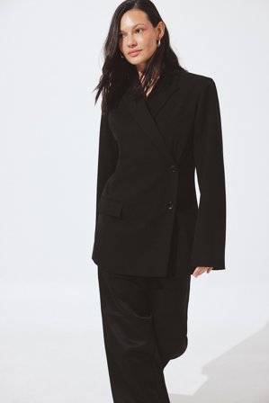 NA-KD Regulärer Blazer mit überlappenden Partien - Taillierter Blazer - Schwarz - EU 40