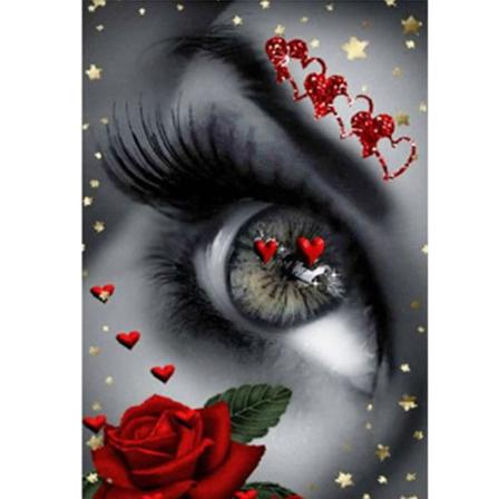 Full 5d Diy Diamond Painting Cross Stitch Rose Eye Broderi Mosai Som På Bilden 1 30x40cm