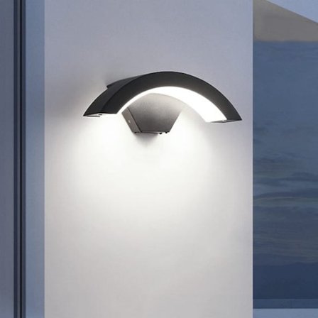 LED vegglampe 24W utendørs, moderne, dekorativ innendørs og utendørs belysning, IP65, aluminium, kaldhvit 6000K