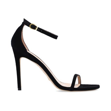 Stuart Weitzman, Nudistcurve heeled sandals Zwart, Dames, Maat:39 EU,leer