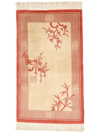 Mały Chińskie 90 Line Dywan 91X152 Wełna