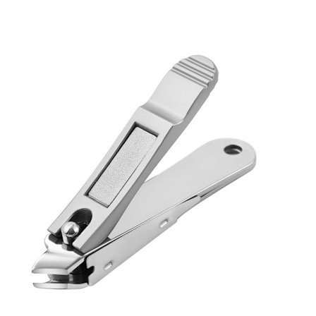 En fasad slipad pärla krom hållbar nagelklippare utrustad med en integ