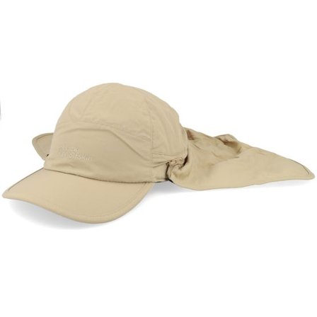 Jack Wolfskin - Beige sunhat Keps - Canyon Cap Neck Cover Sand Storm Dad Cap @ Hatstore