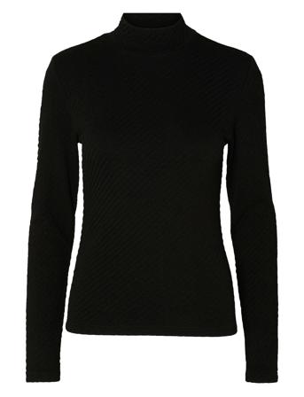 Slfginny Ls High Neck Top Noos Tops T-shirts & Tops Long-sleeved Black Selected Femme