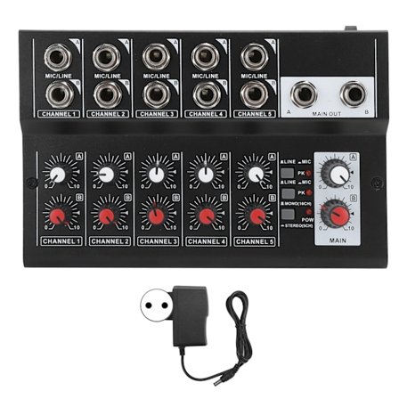 100-240V Bärbar 10-kanals Stereo Audio Ljud Mixer Karaoke Mikrofon Förstärkare Konsol EU-kontakt