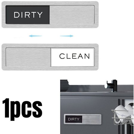 1-pakke - Skydemarkører, magnetiske opvaskemaskine-snavsmarkører, 17,8 x 5 cm (sølv)