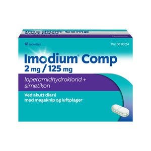 Imodium Comp 2 mg/125 mg tabletter 12 stk