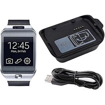 Vaihto Samsung Galaxy Gear 2nd Sm-r380 älykello latausasema telakka USB-kaapelilla Musta - Sfygv