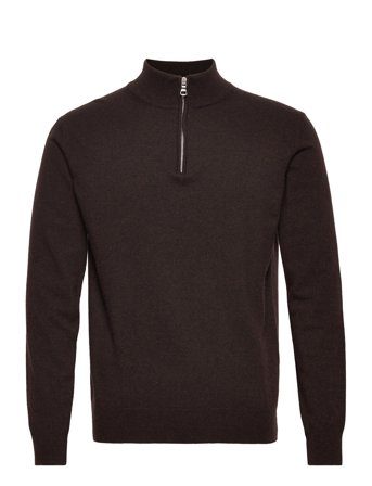Oscar Jacobson Patton Half Zip - Brown - L